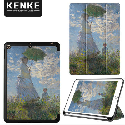 KENKE เคส iPad ลายการ์ตูนน่ารักสไตล์ยุโรป,เคสกราฟฟิตีสำหรับ iPad 2020 2021 Pro 11 12.9 iPad Mini 5 iPad Pro 10.5 Air 3 iPad Air 4 iPad 10.2 7th 8th 9th Gen 5th 6th 2017-2018พร้อมดินสอฝาหลัง TPU แบบนิ่มยืดหยุ่นได้พร้อมโหมด Sleep/wake อัตโนมัติ