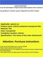 อุปกรณ์เสริมซ่อมฟิล์มรถยนต์อุปกรณ์เสริมรถยนต์แผ่นฟิล์มกันแผ่นฟิล์มกันรอยป้องกัน TPU ใสคอนโซลกลางรถยนต์2022 2021 GS8 Trumpchi สำหรับ