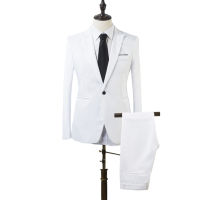 ❏ xing lu nan Men Slim Fit Business Leisure One Button Formal Two-Piece Suit for Groom Wedding