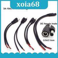 xoia68 Shop 3A-10A 16/18/20/22awg DC Male Female jack plug Power Supply Connector extend Cable 5.5X2.1MM repair Copper Wire big Current 18cm