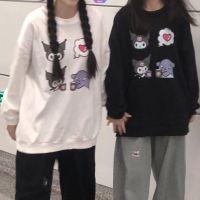 เสื้อกันหนาวลําลอง แขนยาว พิมพ์ลายการ์ตูน Sanrio Kuromi น่ารัก ทรงหลวม โอเวอร์ไซซ์ แฟชั่นฤดูใบไม้ร่วง สําหรับนักเรียนผู้หญิง [RAIN]