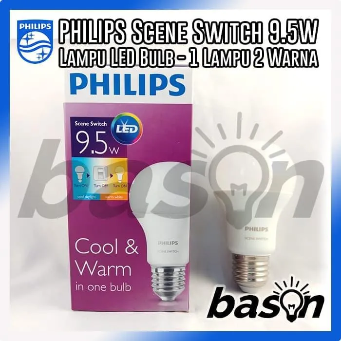 PHILIPS Scene Switch LED Bulb 9.5W | Cahaya Putih dan Kuning ...