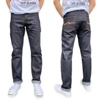 TPPJEANS DN RAW DENIM กางเกงยีนส์ชายทรงกระบอกเล็ก ผ้าดิบริมแดง เฟดสวย งานปักตัดเย็บอย่างดีเดินด้ายส้มตะเข็บคู่ เป้ากระดุม Size 28-42 รับชำระปลายทาง