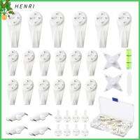 HENRI 68 Pcs พลาสติกทำจากพลาสติก ชุดแขวนภาพ ที่แขวนภาพ ไม่มีรอย ไม้แขวนผนัง ผนังคอนกรีตผนัง