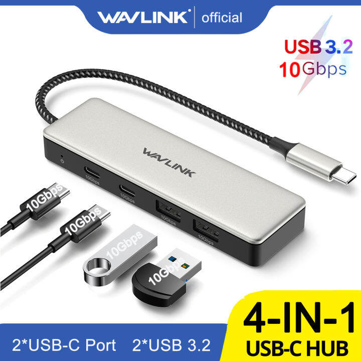 WAVLINK Univesal USB C 10Gbps Hub, plug and play 4Port SuperSpeed USB3