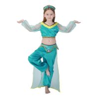 KD36 ชุดเด็ก ชุดเจ้าหญิงจัสมิน แห่งอาละดินกับตะเกียงวิเศษ Children Princess Jasmine Suit Aladdin and The Magic lamp Disney Costume Animation Princess Cosplay Fancy Outfit