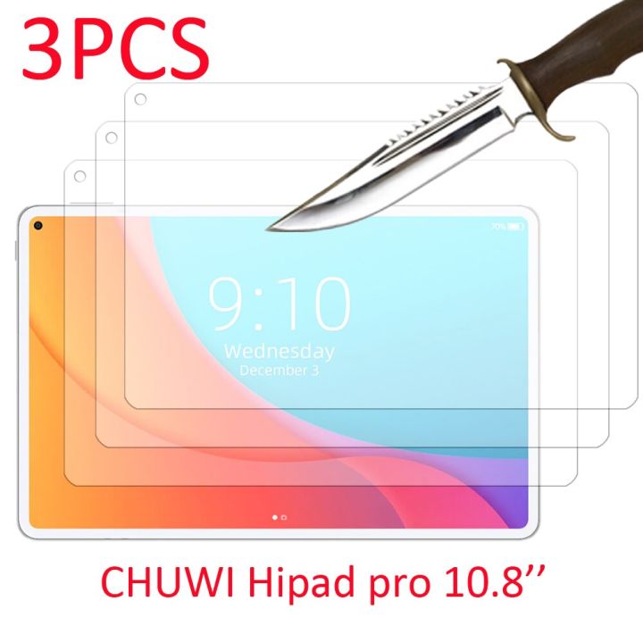 3ชิ้นสำหรับ-chuwi-hipad-pro-10-8กระจกเทมเปอร์ปกป้องหน้าจอ3แพ็คแท็บเล็ตป้องกันฟิล์ม-hd-ป้องกันรอยขีดข่วน