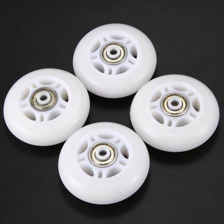 4-pack-inline-skate-wheels-beginners-replacement-wheel-with-bearings-70mm-white