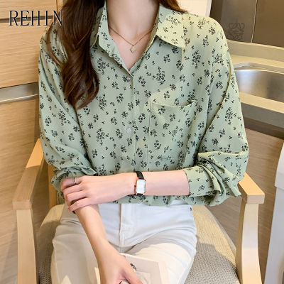 REHIN Women S To New Korean Version Retro Design Niche Long-Sleeved Shirt Work Wear Elegant Blouse