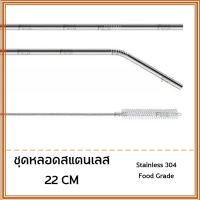 ??พร้อมส่งจากไทย?? ชุดหลอดดูดน้ำสแตนเลส 22CM