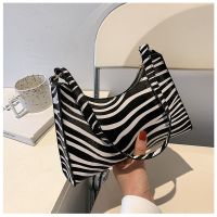 【YF】 Fashion Zebra Print Women Luxury Handbag PU Leather Simple Underarm Shoulder Bags Female Daily Design Totes Purse Pouch