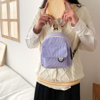 【CC】 Fashion Color Corduroy Small Backpacks Student Bookbags Traveling