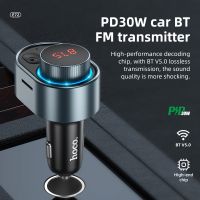 HOCO PD30W รถ FM Transmitter Wireless Bluetooth 5.0 FM วิทยุ Modulator 30W Quick Charger Adapter สําหรับ iPad Macbook แฮนด์ฟรี ชุด