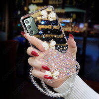 สำหรับSamsung Galaxy Note 20/หมายเหตุ20 Ultra 5G + คริสตัลสายคล้องมือ,แฟชั่น3Dผีเสื้อShiny Glitter Starry Spaceเคสโทรศัพท์ใสSoft TPUกันชนซิลิโคนกันกระแทกป้องกันโทรศัพท์มือถือปลอกปกหลัง