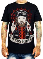 2019 New Mens T Shirts [JESUS RIDES] T-SHIRT ROCKABILLY 666 BIKER ROCKER TATTOO INK Tops Tshirt Homme XS-4XL-5XL-6XL