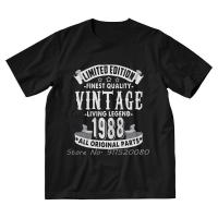 Vintage 1988 Tshirt Mens Harajuku T Cotton Birthday Gift Old Tshirt Urban Tees Streetwear Harajuku