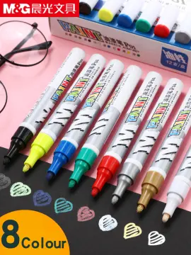 8 Colors White Waterproof Rubber Permanent Paint Marker Pen Car