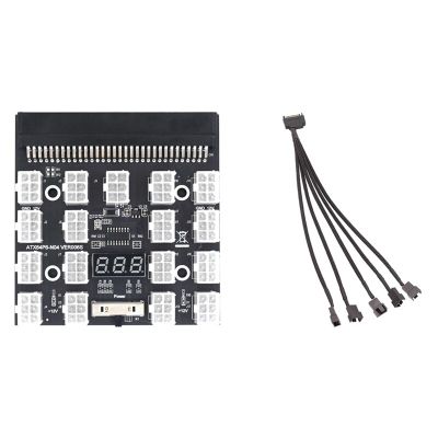 ”【；【-= 15-Pin SATA To 5 Fan Adapter Cable & Breakout Board 17 Port 6Pin LED Display Power Module For HP 1200W 750W PSU GPU
