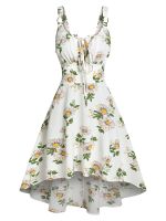 【HOT】♘❀❁ O Print Garden Robe Female Vacation Sleeveless Mujer Vestidos Straps Dresses