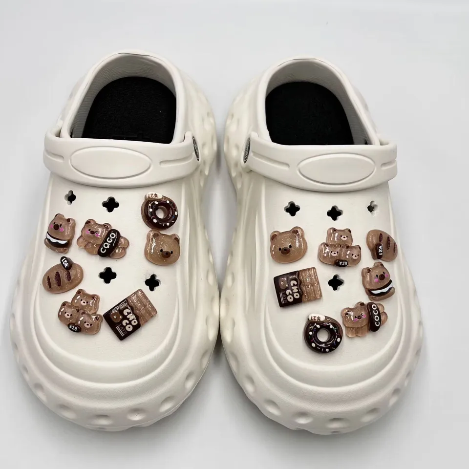 14Pcs/Set Crocs Jibbitz Charms Shoe Accessories DIY Chocolate Fashion  Cartoon Bear Shoe Buckle for Crocs