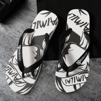 HUF - เกาหลีรุ่น Flip Flop ผู้ชายรองเท้าแตะแฟชั่นฤดูร้อนนอกสวมใส่นักเรียนคู่บุคลิกภาพรองเท้าแตะลื่นสวมรองเท้าชายหาด XF-52