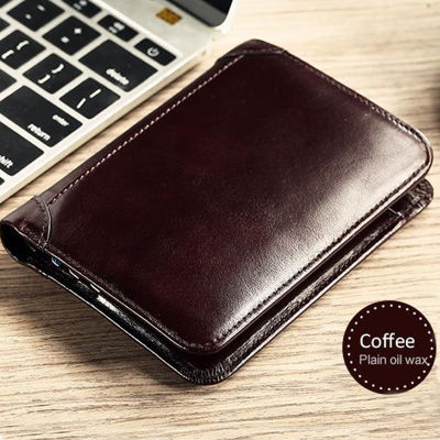 2023 NEWEST  Manbang Classic Style Wallet Genuine Leather Men Wallets Short Male Purse Card Holder Wallet Men Fashion High Quality
