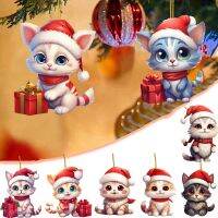 Funny Little Cat Christmas Tree Decoration Couple Gift Creativity Glass Wall Decorations Car Hanging Decorations for Men Christmas Ornaments