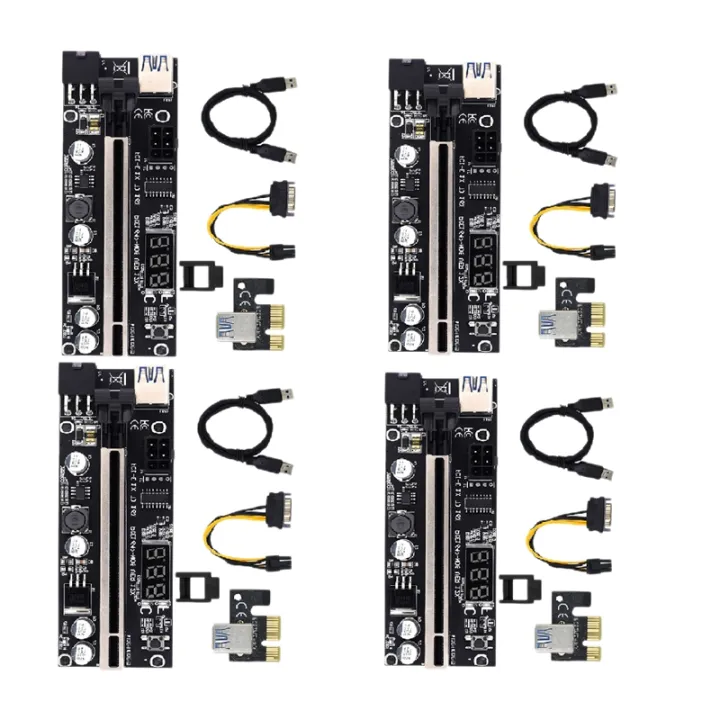 2X New Riser Pci Express X16 Temperature 6Pin Power Riser USB Cable ...