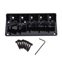 5-saddle Bridge Set for 5 String Electric Bass Guitar Part Replacement Black