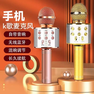 National singing karaoke children use microphone stereo bluetooth wireless handheld handheld microphones KTV artifact