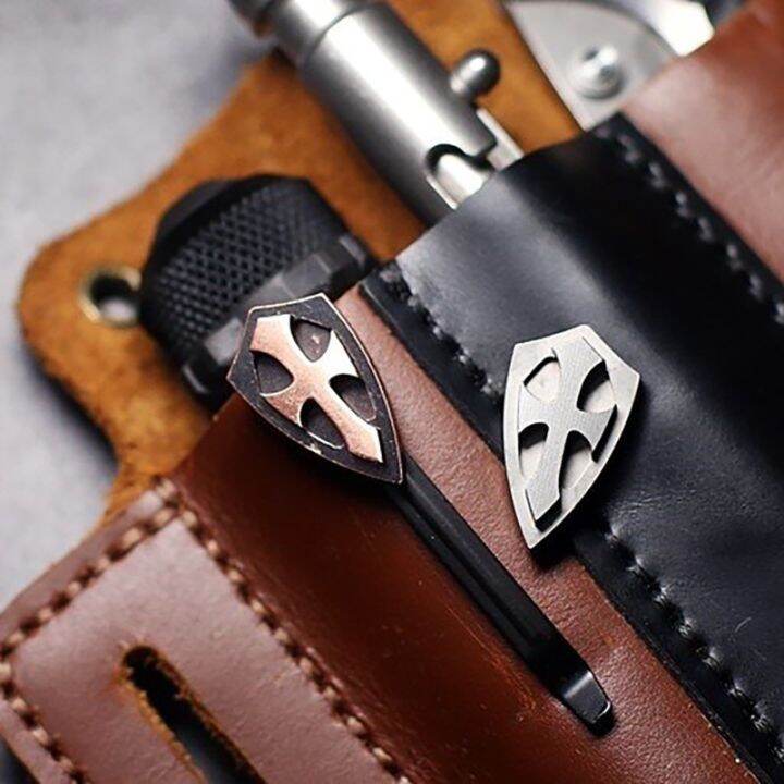 cnedc-cross-with-screw-shield-titanium-alloy-copper-brass-flashlight-clip-folding-knife-pendant-accessories-knife-beads