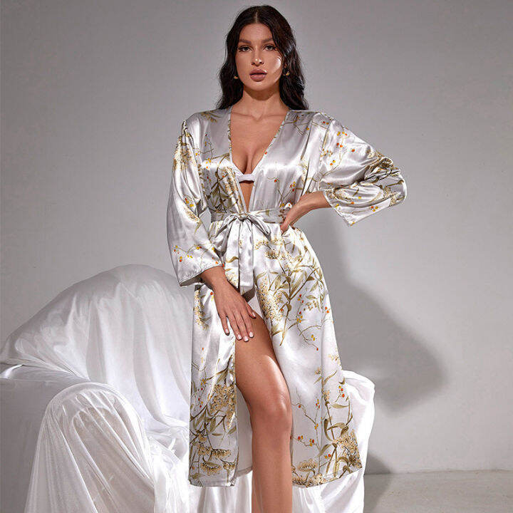 summer-sexy-lady-silk-night-gown-mid-sleeve-long-lace-up-bathrobe-dressing-gown-fashion-thin-homewear-satin-robes-for-women