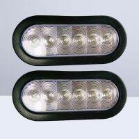 【LZ】❃▤¤  6-LED Oval Side Light lâmpada de advertência para caminhão ônibus reboque branco 12V 1 par