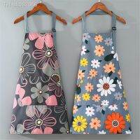 ✁℡ Cute Flower Kitchen Household Oil-Proof Cooking Apron For Women Children Men Kitchen Waterproof Adult Coffee Baking Accessories