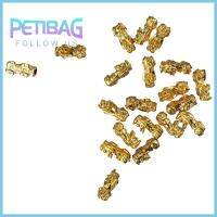 PETIBAG 20pcs แผ่นชุบทอง ปี่เซียะลูกปัด โลหะผสมอัลลอยด์ 20ชิ้นค่ะ เครื่องรางมังกรจีน ลูกปัดนำโชคฮวงจุ้ย Pi Yao ดึงดูด ลูกปัดสเปเซอร์ การทำหัตถกรรมเครื่องประดับ DIY