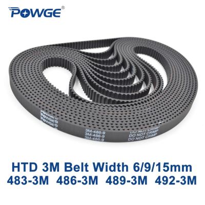 Powge Htd 3M เข็มขัดจับเวลา C = 483 486 489ความกว้าง492 6/9/15Mm ฟัน161 162 163 164ซิงโครนัส483-3M 486-3M 489-3M 492-3M M