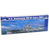 ทรัมเป็ตเตอร์05701หุ่นประกอบ1/700 US -61 USS Iowa โมเดลเรือรบ1984สำหรับชุดสะสมโมเดลเขื่อน Hoy DIY