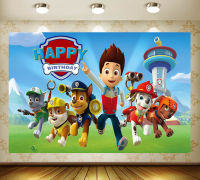 [มีในสต็อก] PAW Patrol 125*80ซม. 3D การ์ตูนพื้นหลังผ้า Tapestries &amp; Hangings เด็กวันเกิด Party Patrol Theme ถ่ายภาพพื้นหลังผ้า Props ตกแต่ง