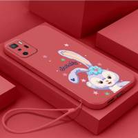 เคส Redmi Note 10 Pro 5G เคสนิ่มใส่โทรศัพท์ซิลิโคนเหลวเคสเคสกันกระแทกมือถือเรียบเคสโทรศัพท์โทรศัพท์รูปกระต่ายน่ารักพร้อมสายคล้อง