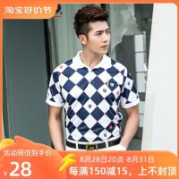 POLOGOLF เสื้อยืดกอล์ฟชายฉบับภาษาเกาหลีเสื้อโปโลทรงสลิมพอดีลายสก๊อตเสื้อเชิ้ตมีปกดาวเสื้อผ้า Taylormadetilist J.lindeberg♈