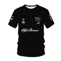 Men Women 2023 Fashion O-Neck T Shirt Alfa Romeo Car 3D Print Tees Tops black F1 T Shirt