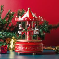 Christmas gift merry-go-round wooden music box birthday gift childrens home creative decoration toy