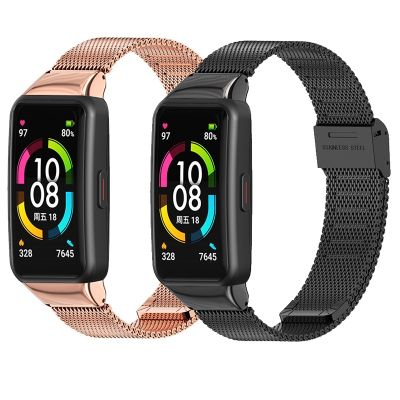 ┇✠ Essidi nowy metalowy pasek Milanese dla Huawei Band 6 6 Pro pasek ze stali nierdzewnej zegarek pętli dla zespołu Honor 6 wymiana