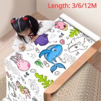 12/6/3M Childrens Drawing Roll DIY Graffiti Scroll Color Filling Paper Painting Coloring Paper Roll for Kids Educational Toys