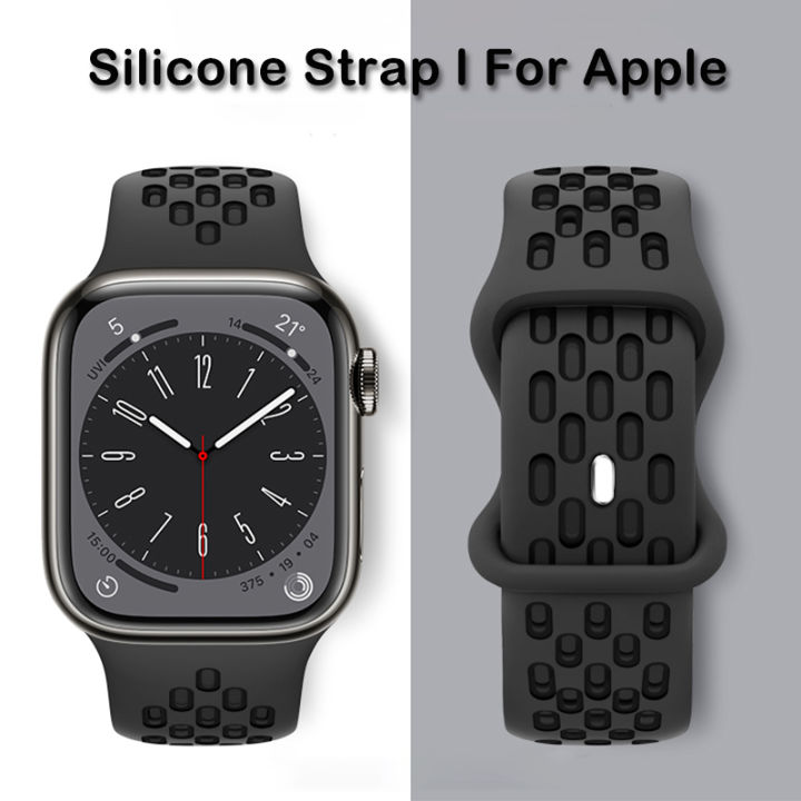 สายนาฬิกาซิลิโคนแนวสปอร์ตสองสีสำหรับนาฬิกา-apple-ultra-49มม-45มม-41มม-44มม-40มม-สำหรับ-iwatch-series-9-8-se-7-6-5-4-3-ไม่มีนาฬิกา