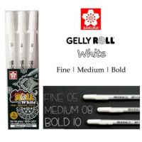 (Wowwww++) Sakura Gelly Roll Classic white pen ปากกาหมึกสีขาว ชุด 3 ด้าม ปากกาเขียนกระดาษดำ ราคาถูก ปากกา เมจิก ปากกา ไฮ ไล ท์ ปากกาหมึกซึม ปากกา ไวท์ บอร์ด