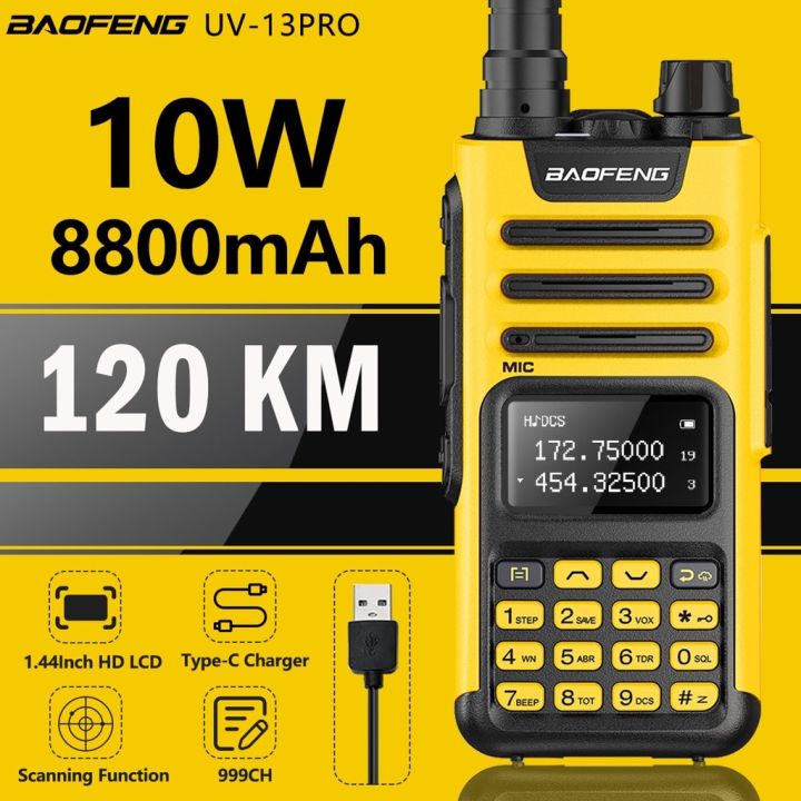 2022-baofeng-uv-13โปร-walkie-talkie-10w-8800mah-เพิ่ม-type-c-usb-ตัวรับสัญญาณความถี่คู่แฮมวิทยุ13pro-j116วิทยุ-cb-สมัครเล่น