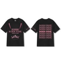 เสื้อยืดแขนสั้นลําลอง คอกลม ผ้าฝ้าย พิมพ์ลาย KPOP BLACKPINK BORN PINK World Tour KUALA LUMPUR พลัสไซซ์