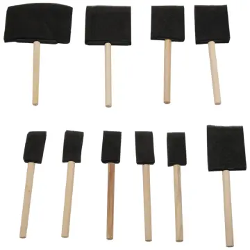 4PCS/Set Sponge Paint Brush Wooden Handle Multi-Functional Glass Dust  Cleaning Foam Brushes Drawing Painting Graffiti Tools