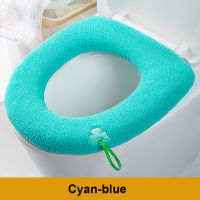 Winter Warm Toilet Seat Cover Closestool Mat 1Pcs Washable Bathroom Accessories Knitting Pure Color Soft O-shape Pad Bidet Cover